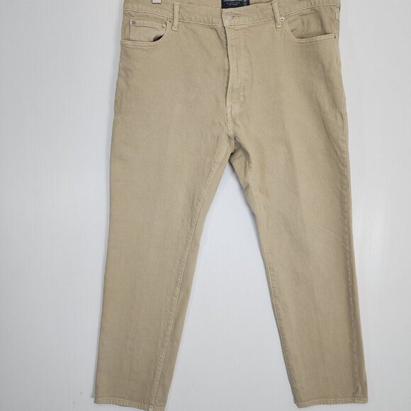 Abercrombie‎ & Fitch Jeans Mens 40x30 Tan Khaki AF Vintage Stretch 90s Straight - Picture 1 of 13